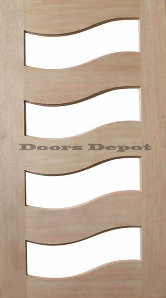 External Contemporary Glass Door - Clear Glass GD-WAVE CG