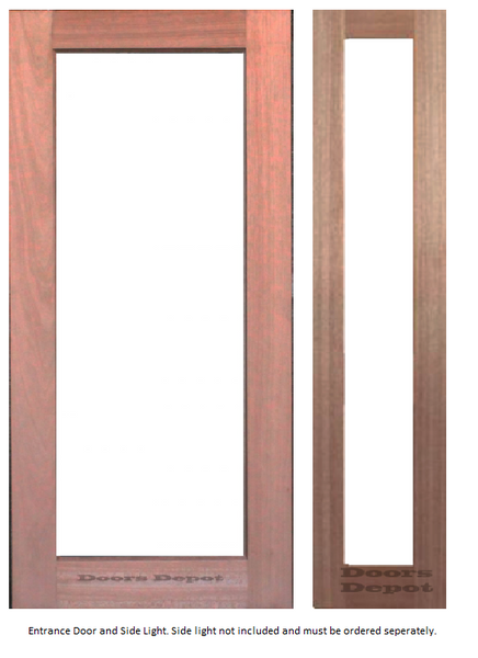French Single Panel Timber Door - Translucent Glass GD-1L TG